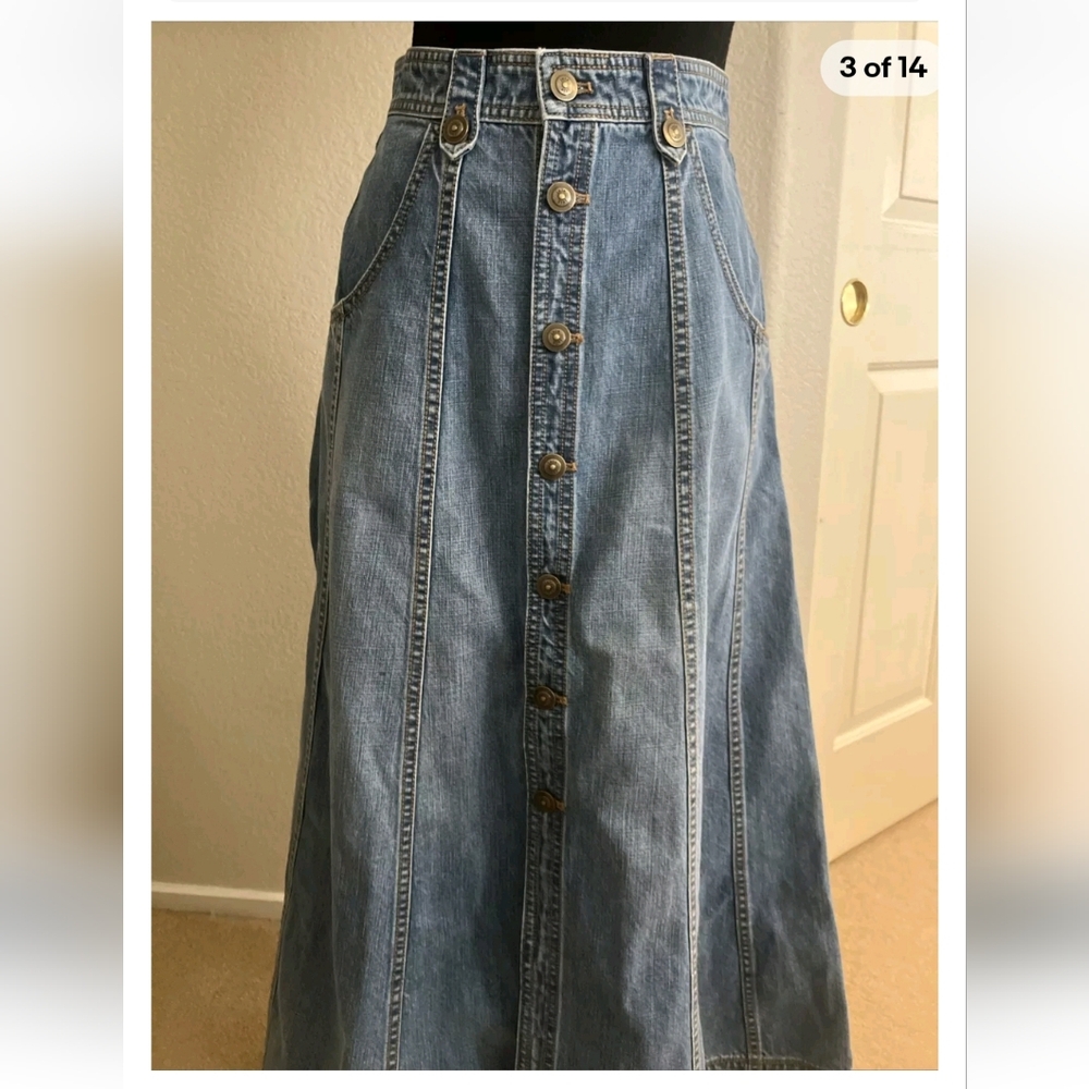 Joie Button Front Jean Skirt - Size 4 - Picture 3 of 4